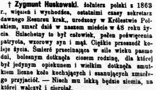 Zdjęcie powstańca styczniowego Zygmunt Huskowski