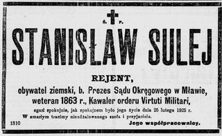 Zdjęcie powstańca styczniowego Stanisław Sulej