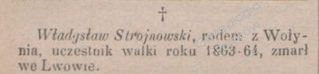 Zdjęcie powstańca styczniowego Władysław Strojnowski