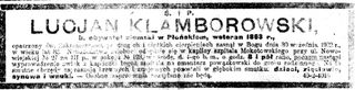 Zdjęcie powstańca styczniowego Lucjan Klamborowski