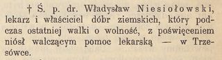 Zdjęcie powstańca styczniowego Władysław (3) Niesiołowski