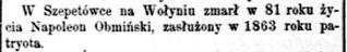 Zdjęcie powstańca styczniowego Napoleon Obmiński