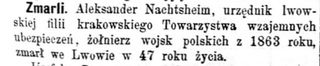Zdjęcie powstańca styczniowego Aleksander Nachtsheim