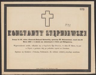 Zdjęcie powstańca styczniowego Konstanty Stępniewski