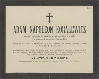 Zdjęcie powstańca styczniowego Adam Napoleon Koralewicz