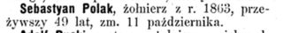 Zdjęcie powstańca styczniowego Sebastian Polak