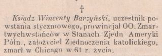 Zdjęcie powstańca styczniowego Wincenty Barzyński