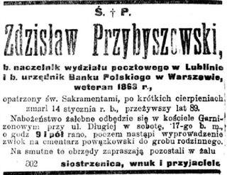 Zdjęcie powstańca styczniowego Zdzisław Przybyszewski