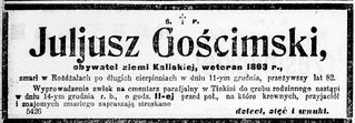 Zdjęcie powstańca styczniowego Juliusz Gościmski