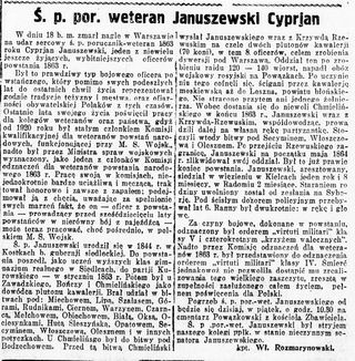 Zdjęcie powstańca styczniowego Cyprian Januszewski