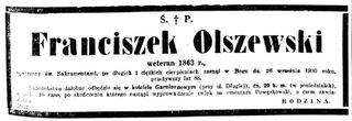 Zdjęcie powstańca styczniowego Franciszek Olszewski
