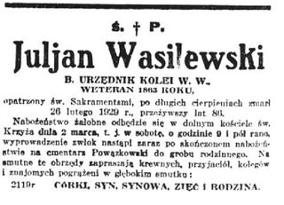 Zdjęcie powstańca styczniowego Julian Wasilewski