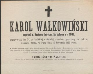 Zdjęcie powstańca styczniowego Karol  Wałkowiński