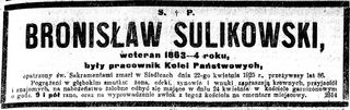 Zdjęcie powstańca styczniowego Bronisław Sulikowski
