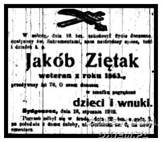 Zdjęcie powstańca styczniowego Ziętak Jakób