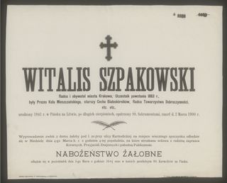 Zdjęcie powstańca styczniowego Witalis Paweł  Szpakowski