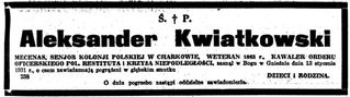 Zdjęcie powstańca styczniowego Aleksander Kwiatkowski