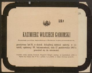 Zdjęcie powstańca styczniowego Kazimierz Wojciech Gadomski
