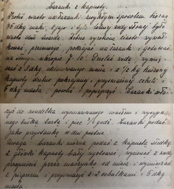 rękopis przepisu