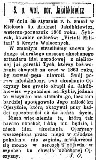 Zdjęcie powstańca styczniowego Andrzej Jakóbkiewicz