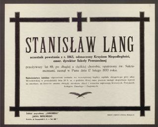 Zdjęcie powstańca styczniowego Stanisław Lang