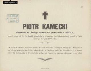 Zdjęcie powstańca styczniowego Piotr  Kamecki 