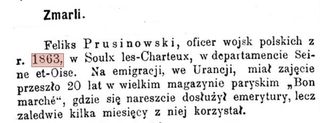 Zdjęcie powstańca styczniowego Feliks  Prusinowski 