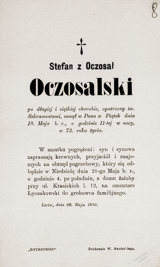 Zdjęcie powstańca styczniowego Stefan Oczosalski