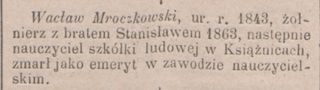 Zdjęcie powstańca styczniowego Wacław Mroczkowski