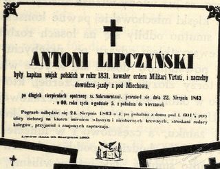 Zdjęcie powstańca styczniowego Antoni Lipczyński
