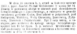 Zdjęcie powstańca styczniowego Michał Józef Wróblewski