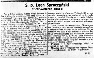Zdjęcie powstańca styczniowego Leon Syroczyński