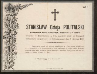 Zdjęcie powstańca styczniowego Stanisław Florian  Politalski 