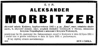 Zdjęcie powstańca styczniowego Aleksander Morbitzer