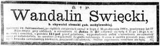 Zdjęcie powstańca styczniowego Wandalin Święcki