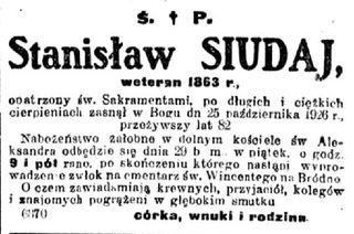 Zdjęcie powstańca styczniowego Stanisław Siudaj