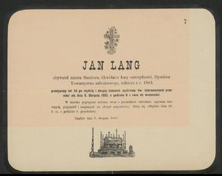 Zdjęcie powstańca styczniowego Jan  Lang 