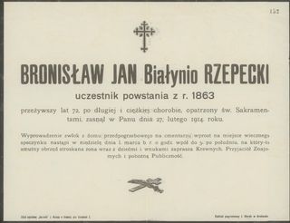 Zdjęcie powstańca styczniowego Bronisław Jan Rzepecki