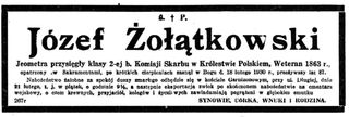 Zdjęcie powstańca styczniowego Józef Żołątkowski