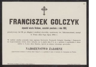 Zdjęcie powstańca styczniowego Franciszek Golczyk 