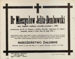 Zdjęcie powstańca styczniowego Mieczysław Klemens  Dembowski 