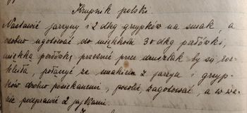 rękopis przepisu