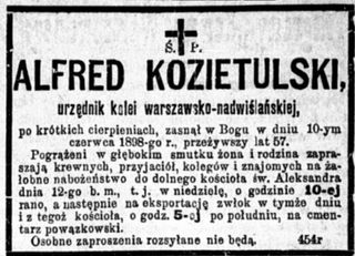 Zdjęcie powstańca styczniowego Alfred Skarbek Kozietulski