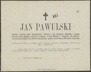 Zdjęcie powstańca styczniowego Jan Chryzostom Pawulski