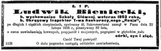 Zdjęcie powstańca styczniowego Ludwik Bieniecki