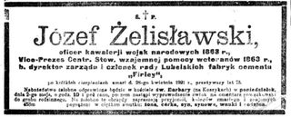 Zdjęcie powstańca styczniowego Józef Żelisławski
