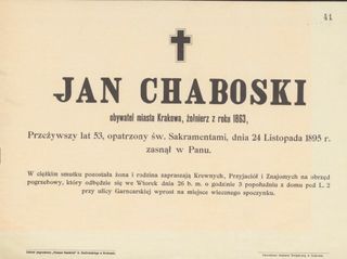 Zdjęcie powstańca styczniowego Jan  Chaboski 