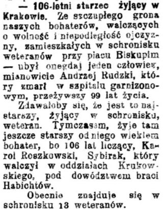 Zdjęcie powstańca styczniowego Andrzej Rudzki