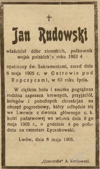Zdjęcie powstańca styczniowego Jan Rudowski
