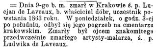Zdjęcie powstańca styczniowego Lucyan De Laveaux